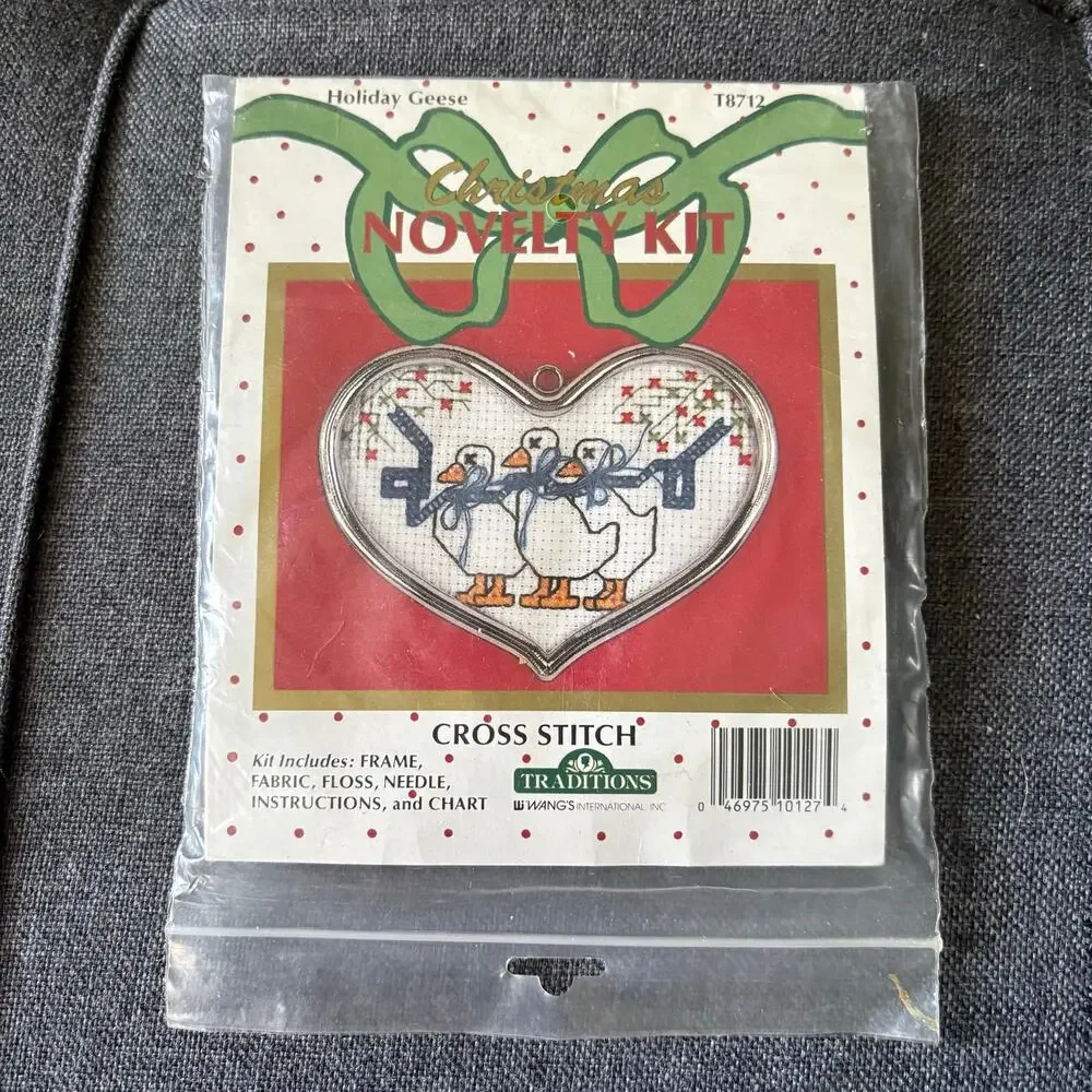 Holiday Geese Christmas Vintage Counted Cross Stitch Kit by Traditions - 1980s